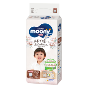 Bỉm tã quần Moony trắng Natural size XL 32 miếng (12-22kg) chính hãng tại Chip Chip Luxury Nha Trang
