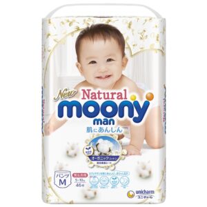 Bỉm tã quần Moony trắng Natural size M 46 miếng (5-10kg) chính hãng tại Chip Chip Luxury Nha Trang