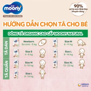 Bỉm tã quần Moony trắng Natural size M 46 miếng (5-10kg) chính hãng tại Chip Chip Luxury Nha Trang