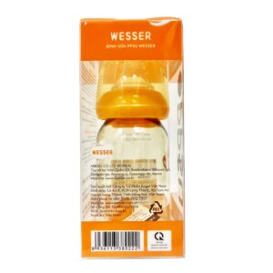 Bình sữa Wesser nhựa PPSU cổ hẹp 140ml (Giao bao bì ngẫu nhiên) chính hãng tại Chip Chip Luxury Nha Trang