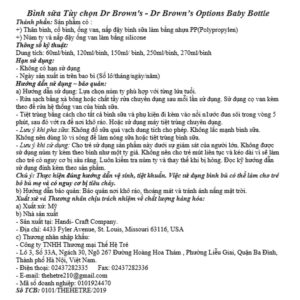 Bình sữa nhựa PP Dr.Brown's cổ hẹp 60 ml (mọi độ tuổi) chính hãng tại Chip Chip Luxury Nha Trang