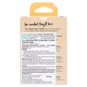Bình sữa nhựa PPSU Tommee Tippee Natural Start 423936 cổ rộng 150 ml (0 - 3 tháng) chính hãng tại Chip Chip Luxury Nha Trang