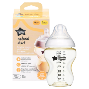 Bình sữa nhựa PPSU Tommee Tippee Natural Start 423937 cổ rộng 260 ml (3 - 6 tháng) chính hãng tại Chip Chip Luxury Nha Trang