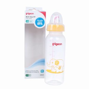 Bình sữa Pigeon PP tiêu chuẩn 240ml (> 3 tháng) chính hãng tại Chip Chip Luxury Nha Trang