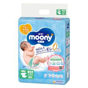 Bỉm tã dán sơ sinh Moony Xanh size NB (dưới 5kg) chính hãng tại Chip Chip Luxury Nha Trang