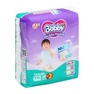Tã quần Bobby size XXL 28 + 2 miếng (15 - 25 kg) chính hãng tại Chip Chip Luxury Nha Trang