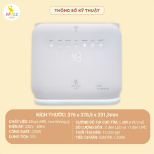 Máy tiệt trùng sấy khô bình sữa bằng tia UVC-ION Moaz BéBé MB089 chính hãng tại Chip Chip Luxury Nha Trang