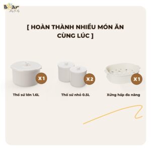 Nồi nấu chậm Bear 1.6L SB-NNC16 chính hãng tại Chip Chip Luxury Nha Trang
