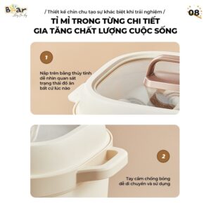 Nồi nấu chậm Bear 1.6L SB-NNC16 chính hãng tại Chip Chip Luxury Nha Trang