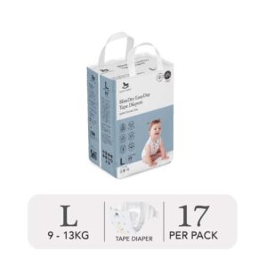 Bỉm dán ngày Applecrumby Slimdry Easyday Mini Tape size L – 17 miếng (9 – 13kg) chính hãng tại Chip Chip Luxury Nha Trang