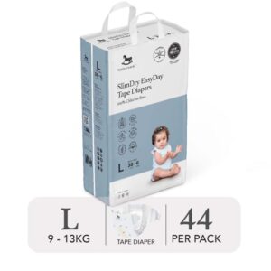 Bỉm dán ngày Applecrumby Slimdry Easyday Mega Tape size L – 38+6 miếng (9-13kg) chính hãng tại Chip Chip Luxury Nha Trang
