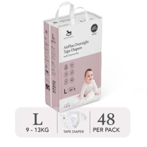 Bỉm tã dán đêm Applecrumby Airplus Overnight Mega Tape size L – 48 miếng (9 – 13kg) chính hãng tại Chip Chip Luxury Nha Trang