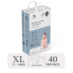 Bỉm tã dán ngày Applecrumby Slimdry Easyday Mega Tape size XL – 34+6 miếng (11-16kg) chính hãng tại Chip Chip Luxury Nha Trang
