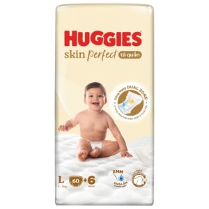 Bỉm Tã quần Huggies Skin Perfect size L60-66 miếng (cho bé 9 - 14kg) chính hãng tại Chip Chip Luxury Nha Trang
