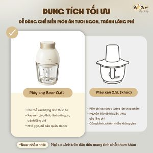 Máy xay ăn dặm Bear QSJ-D02Q1 0.6L - Chip Chip Luxury Nha Trang Máy xay ăn dặm Bear QSJ-D02Q1 0.6L chính hãng tại Chip Chip Luxury Nha Trang