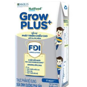 Sữa nước pha sẵn Nutifood GrowPLUS+ bạc hương vani 110 ml (từ 1 tuổi) chính hãng tại Chip Chip Luxury Nha Trang