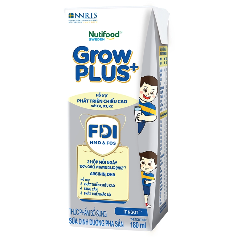 Sữa nước pha sẵn Nutifood GrowPLUS+ bạc hương vani 180 ml (từ 1 tuổi) - Chip Chip Luxury Nha Trang Sữa nước pha sẵn Nutifood GrowPLUS+ bạc hương vani 180 ml (từ 1 tuổi) chính hãng tại Chip Chip Luxury Nha Trang
