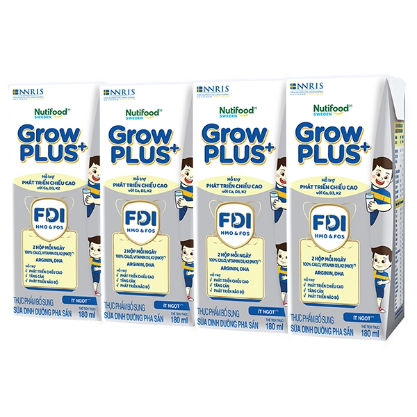 Sữa nước pha sẵn Nutifood GrowPLUS+ bạc hương vani 180 ml (từ 1 tuổi) - Chip Chip Luxury Nha Trang Sữa nước pha sẵn Nutifood GrowPLUS+ bạc hương vani 180 ml (từ 1 tuổi) chính hãng tại Chip Chip Luxury Nha Trang
