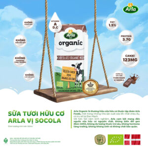 Sữa nước hữu cơ vị Socola Arla 200ml chính hãng tại Chip Chip Luxury Nha Trang
