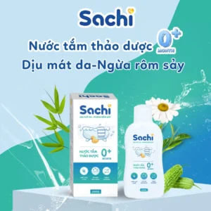 Sữa tắm Sachi hỗ trợ làm dịu mát da phòng rôm sảy cho bé 0M+ chính hãng tại Chip Chip Luxury Nha Trang