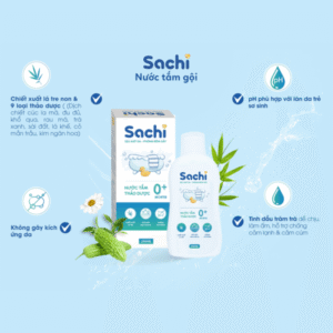 Sữa tắm Sachi hỗ trợ làm dịu mát da phòng rôm sảy cho bé 0M+ chính hãng tại Chip Chip Luxury Nha Trang