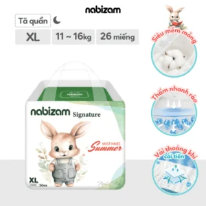 Bỉm quần đêm Nabizam Signature Summer XL26 (11-16kg) chính hãng tại Chip Chip Luxury Nha Trang