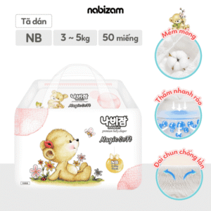 Bỉm dán Nabizam Magic Soft NB50 (3-5kg) chính hãng tại Chip Chip Luxury Nha Trang