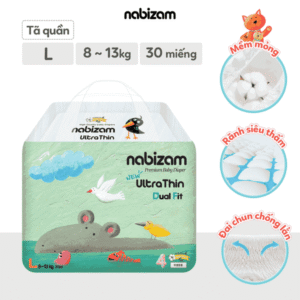 Bỉm quần ngày Nabizam ultra thin L30 (8-13kg) chính hãng tại Chip Chip Luxury Nha Trang