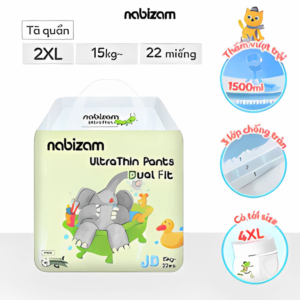 Bỉm quần ngày Nabizam ultra thin (4 mùa) XXL22 JB (trên 15kg) chính hãng tại Chip Chip Luxury Nha Trang