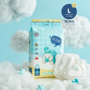 Bỉm tã quần Mompa size L 70 miếng (9-14kg) chính hãng tại Chip Chip Luxury Nha Trang