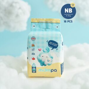 Bỉm tã dán Mompa size NB16 miếng (dưới 5kg) chính hãng tại Chip Chip Luxury Nha Trang