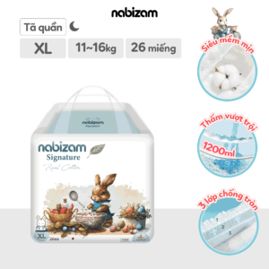 Bỉm quần đêm Nabizam Signature size XL26 miếng (11-16kg) chính hãng tại Chip Chip Luxury Nha Trang