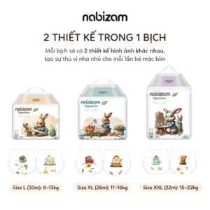 Bỉm quần đêm Nabizam Signature size L30 miếng (8-13kg) chính hãng tại Chip Chip Luxury Nha Trang