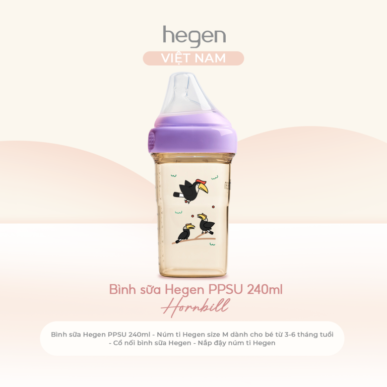 Bình sữa Hegen cổ tím Hornbill 240ml - Chip Chip Luxury Nha Trang Bình sữa Hegen cổ tím Hornbill 240ml chính hãng tại Chip Chip Luxury Nha Trang