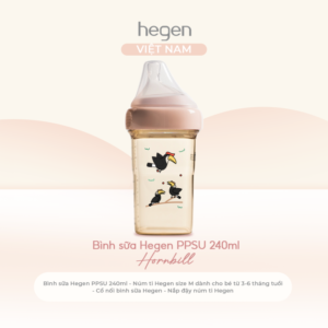 Bình sữa Hegen cổ hồng Hornbill 240ml chính hãng tại Chip Chip Luxury Nha Trang