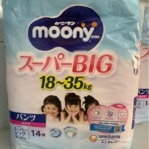 Tã Moony Xanh quần XXXL14 bé gái chính hãng tại Chip Chip Luxury Nha Trang