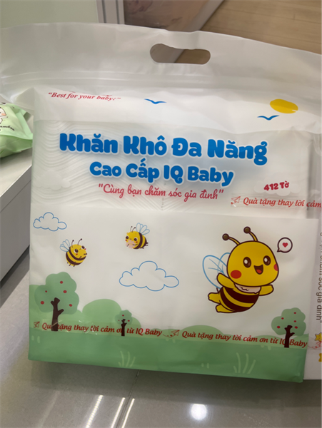 Khăn khô IQBaby đa năng (412 tờ/túi) - Chip Chip Luxury Nha Trang Khăn khô IQBaby đa năng (412 tờ/túi) chính hãng tại Chip Chip Luxury Nha Trang