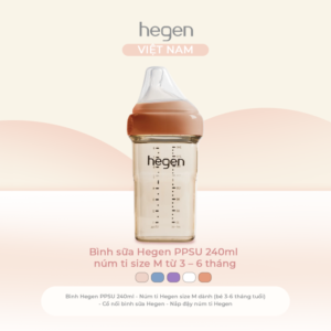 Bình sữa Hegen PPSU 240ml Cam Đào chính hãng tại Chip Chip Luxury Nha Trang