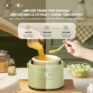 Nồi nấu chậm 1.0L Bear SC-4H10E - Xanh chính hãng tại Chip Chip Luxury Nha Trang