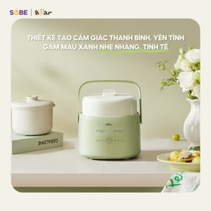 Nồi nấu chậm 1.0L Bear SC-4H10E - Xanh chính hãng tại Chip Chip Luxury Nha Trang