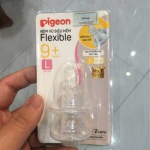 Núm ty Pigeon silicone siêu mềm cổ nhỏ 2c/vỉ (L) chính hãng tại Chip Chip Luxury Nha Trang