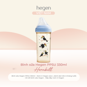 Bình sữa Hegen cổ xanh Hornbill 240ml chính hãng tại Chip Chip Luxury Nha Trang