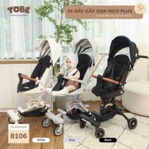 Xe đẩy Tobe Rico Plus black chính hãng tại Chip Chip Luxury Nha Trang