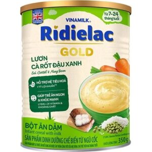 Bột Ăn Dặm Ridielac Vị Lươn Cà Rốt Đậu Xanh – Hộp 350g