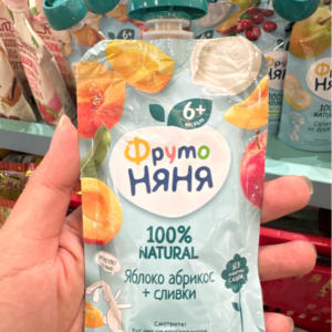 Trái cây nghiền Fruto Táo Mơ sữa chua 6M+
