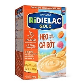 Bột Ăn Dặm Ridielac Vị Heo Cà Rốt – Hộp Giấy 200g