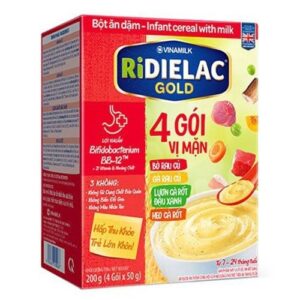 Bột Ăn Dặm Ridielac Gold 4 Gói Vị Mặn – Hộp 200g