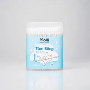 Tăm bông trẻ em Molli kháng khuẩn hộp 200c