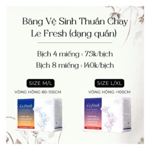 Băng BVS vệ sinh quần Thuần Chay le Fresh size M-L (Bịch)
