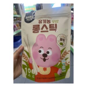 Bánh gạo lứt hữu cơ que dài bí đỏ mè đen Bebedang (Bịch)